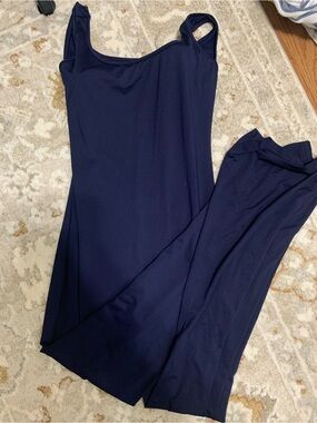 Women's Navy Wide-Leg Jumpsuit with Open Back